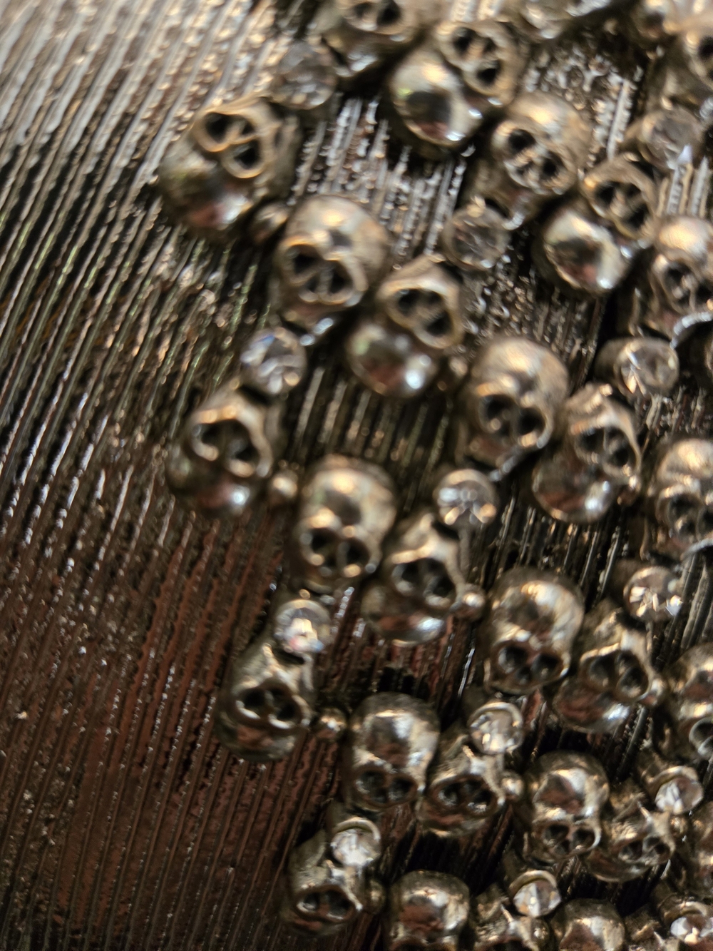 Statement Silver Skull Bib Necklace - Women's Jewelry - Picture 2 of 5
